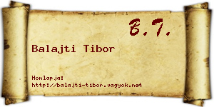 Balajti Tibor névjegykártya